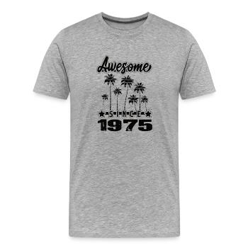 Awesome Since 1975 - Männer Premium Bio T-Shirt - Grau meliert - Vorne - Damien (186cm)