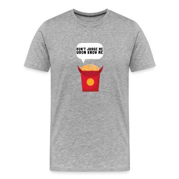 Udon Japanese Noodles Ramen Asian Noodle Box - Männer Premium Bio T-Shirt - Grau meliert - Vorne - Damien (186cm)
