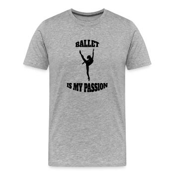 Ballerina Tänzerin Ballett Geschenk Tanzkurs Tanz - Männer Premium Bio T-Shirt - Grau meliert - Vorne - Damien (186cm)