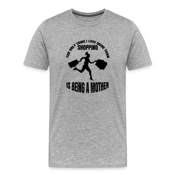 Shopping Mère Mode Dames Femme Dire Shopping - T-shirt bio Premium Homme - gris chiné - Devant - Damien (186cm)