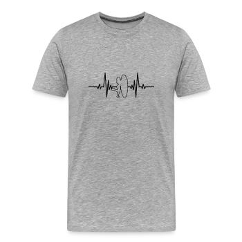 Surfer Surf moniteur surf surf surf - T-shirt bio Premium Homme - gris chiné - Devant - Damien (186cm)