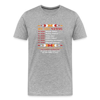 Nous sommes des locaux, nous sommes fiers de notre - T-shirt bio Premium Homme - gris chiné - Devant - Damien (186cm)