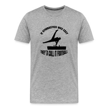 Turnen Bodenturnen Turner Geräteturnen Turnverein - Männer Premium Bio T-Shirt - Grau meliert - Vorne - Damien (186cm)