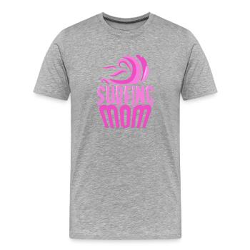 Surfen Mama Wellenreiten Surfer Surfing Surfbrett - Männer Premium Bio T-Shirt - Grau meliert - Vorne - Damien (186cm)