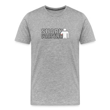 Amputation de l’amputation du bras de la main requise - T-shirt bio Premium Homme - gris chiné - Devant - Damien (186cm)