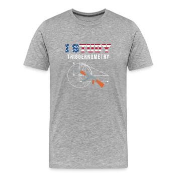 I Study Triggernometry - Gun Lover - Männer Premium Bio T-Shirt - Grau meliert - Vorne - Damien (186cm)
