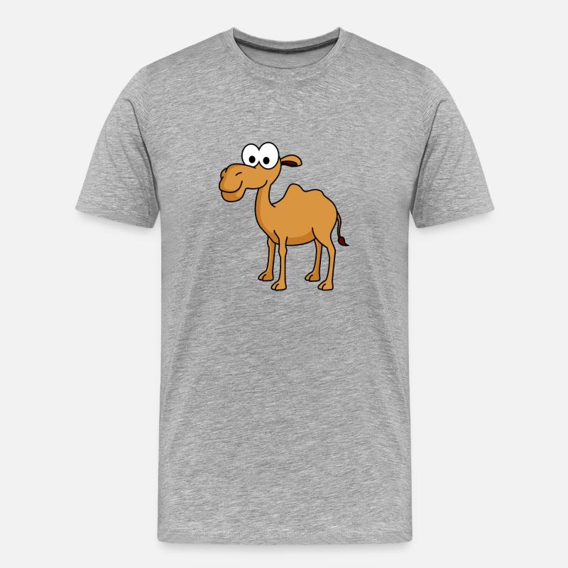 Kamel Comic - Männer Premium Bio T-Shirt - Grau meliert