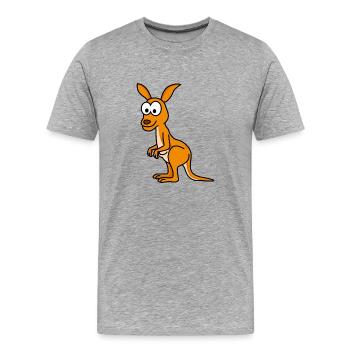 Kangaroo Comic - Männer Premium Bio T-Shirt - Grau meliert - Vorne - Damien (186cm)