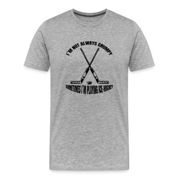 Eishockey Wintersport Eishockeyteam Geschenk - Männer Premium Bio T-Shirt - Grau meliert - Vorne - Damien (186cm)
