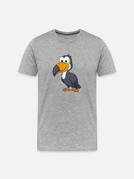 Tukan Comic Animal - Men's Premium Organic T-Shirt - heather grey