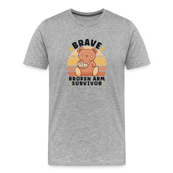 Broken Hand Broken Arm Broken Bones Funny Broken - Männer Premium Bio T-Shirt - Grau meliert - Vorne - Damien (186cm)