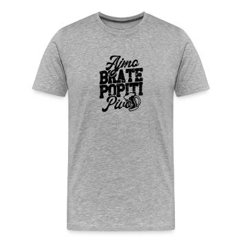 Balkan Jugo Spruch Ajmo Brate Popiti pivo - Männer Premium Bio T-Shirt - Grau meliert - Vorne - Damien (186cm)