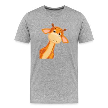 Giraffe - Männer Premium Bio T-Shirt - Grau meliert - Vorne - Damien (186cm)