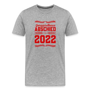 Junggesellinnenabschied 2022 - Männer Premium Bio T-Shirt - Grau meliert - Vorne - Damien (186cm)