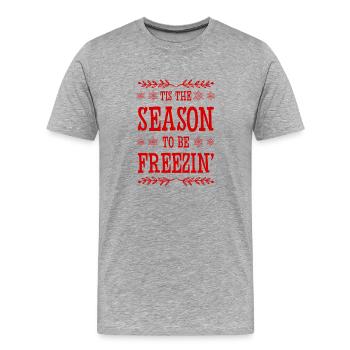 Saison d’hiver - T-shirt bio Premium Homme - gris chiné - Devant - Damien (186cm)