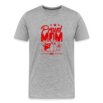 Bowling Maman - T-shirt bio Premium Homme - gris chiné - Devant - Damien (186cm)