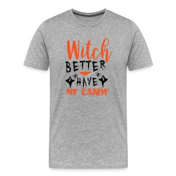 Better have a candy - Men's Premium Organic T-Shirt - heather grey - Front - Damien (186cm)