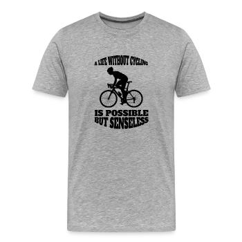 Bike Tour Bicycle Cycling Mountain Bike Cycling - Men's Premium Organic T-Shirt - heather grey - Front - Damien (186cm)