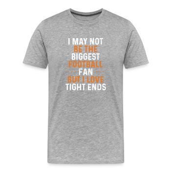Ich Liebe Tight ends - Männer Premium Bio T-Shirt - Grau meliert - Vorne - Damien (186cm)