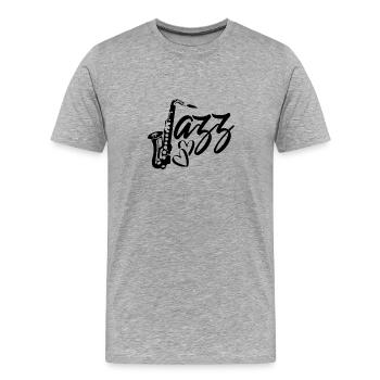 ich liebe Jazz Musik - Männer Premium Bio T-Shirt - Grau meliert - Vorne - Damien (186cm)