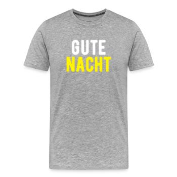 Gute Nacht - Männer Premium Bio T-Shirt - Grau meliert - Vorne - Damien (186cm)