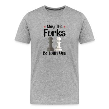 Chess Player Chess Board Chess Board Game - Men's Premium Organic T-Shirt - heather grey - Front - Damien (186cm)