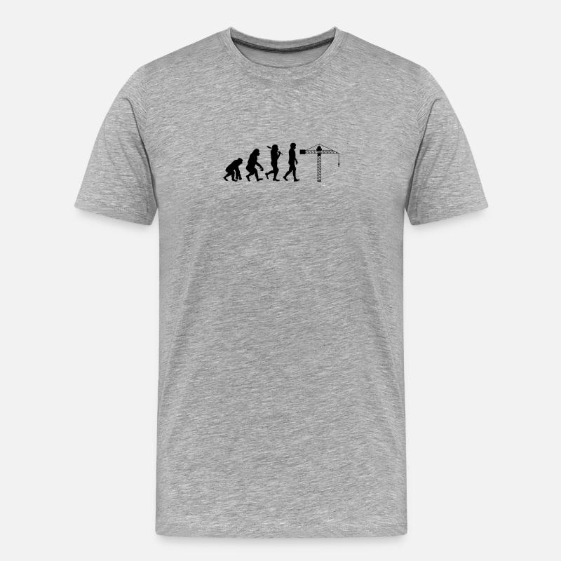 Crane operator Evolution - Men's Premium Organic T-Shirt - heather grey