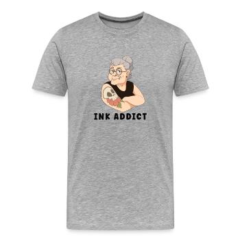 TATTOED GRANDMA TATTOO ARTIST INKING TATTOOS - Men's Premium Organic T-Shirt - heather grey - Front - Damien (186cm)