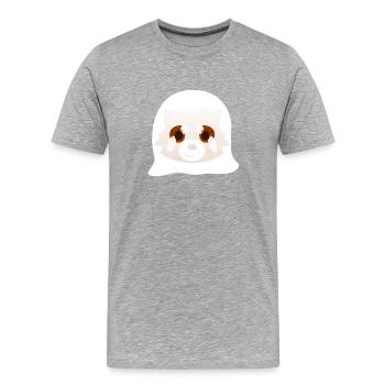 Panda roux déguisé en fantôme pour Halloween - T-shirt bio Premium Homme - gris chiné - Devant - Damien (186cm)