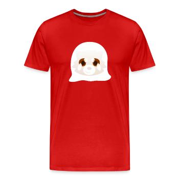 Panda roux déguisé en fantôme pour Halloween - T-shirt bio Premium Homme - rouge - Devant - Damien (186cm)
