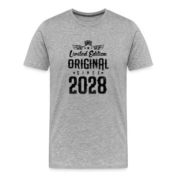 2028 limited edition - Männer Premium Bio T-Shirt - Grau meliert - Vorne - Damien (186cm)