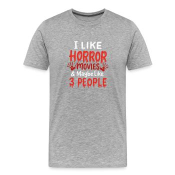 Ich Mag Horrorfilme - Männer Premium Bio T-Shirt - Grau meliert - Vorne - Damien (186cm)