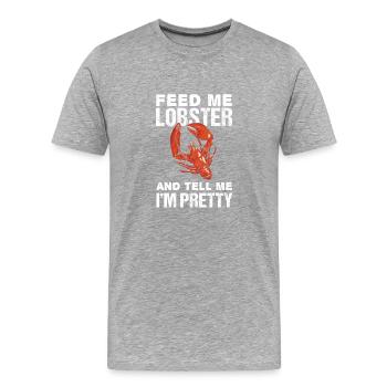 Nourrissez-moi avec des crustacés et dites-moi que - T-shirt bio Premium Homme - gris chiné - Devant - Damien (186cm)