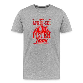 Apres ski Pisten Team - Männer Premium Bio T-Shirt - Grau meliert - Vorne - Damien (186cm)