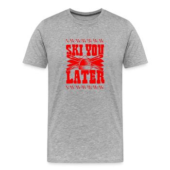 ski skiing - Men's Premium Organic T-Shirt - heather grey - Front - Damien (186cm)
