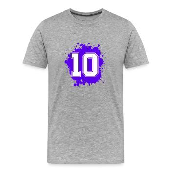 10 Zahl Klecks - Männer Premium Bio T-Shirt - Grau meliert - Vorne - Damien (186cm)