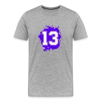13 Nombre d’objets blob - T-shirt bio Premium Homme - gris chiné - Devant - Damien (186cm)