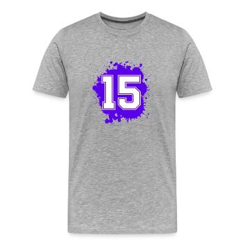 15 Nombre d’objets blob - T-shirt bio Premium Homme - gris chiné - Devant - Damien (186cm)