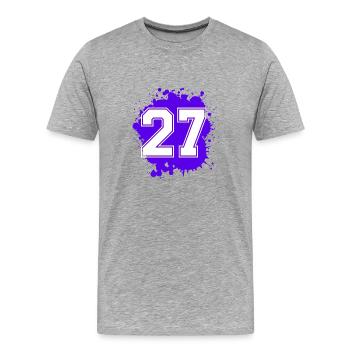 27 Nombre d’objets blob - T-shirt bio Premium Homme - gris chiné - Devant - Damien (186cm)