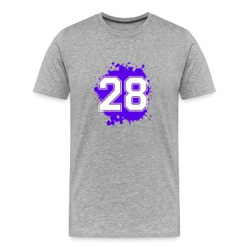 28 Nombre d’objets blob - T-shirt bio Premium Homme - gris chiné - Devant - Damien (186cm)