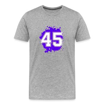 45 Nombre d’objets blob - T-shirt bio Premium Homme - gris chiné - Devant - Damien (186cm)