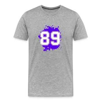 89 Nombre d’objets blob - T-shirt bio Premium Homme - gris chiné - Devant - Damien (186cm)