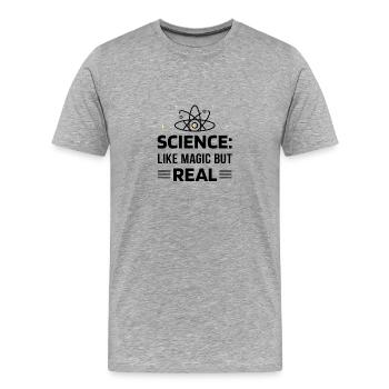 Science - Science: like magic but REAL - Men's Premium Organic T-Shirt - heather grey - Front - Damien (186cm)