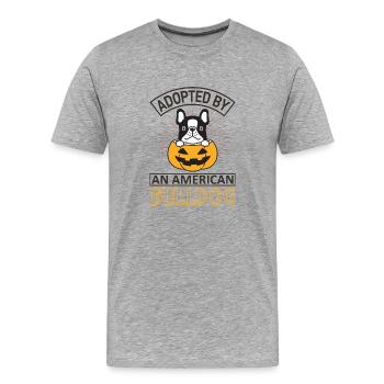 Adopts American Bulldog - Men's Premium Organic T-Shirt - heather grey - Front - Damien (186cm)
