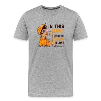 Orange ribbons awareness of kidney cancer - Men's Premium Organic T-Shirt - heather grey - Front - Damien (186cm)