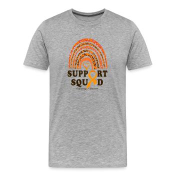 Orange ribbons awareness of kidney cancer - Men's Premium Organic T-Shirt - heather grey - Front - Damien (186cm)