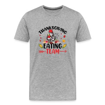 Équipe de restauration de Thanksgiving - T-shirt bio Premium Homme - gris chiné - Devant - Damien (186cm)