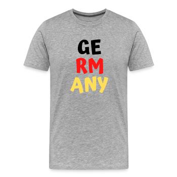 Allemagne - T-shirt bio Premium Homme - gris chiné - Devant - Damien (186cm)