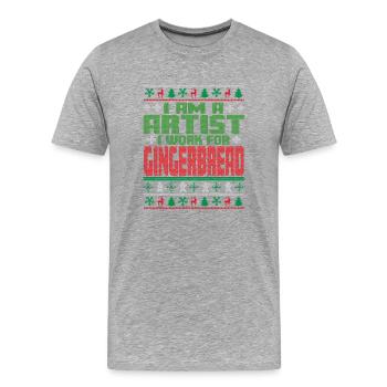 Künstler Weihnachten Spruch - Männer Premium Bio T-Shirt - Grau meliert - Vorne - Damien (186cm)