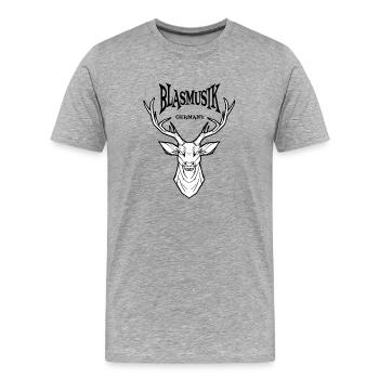 Blasmusik Musikverein Blasorchester Hirschgeweih - Männer Premium Bio T-Shirt - Grau meliert - Vorne - Damien (186cm)